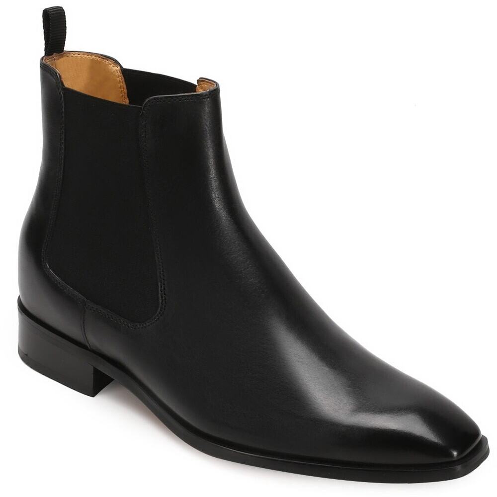size10 CHAMARIPA 7cm/2.76" Elevator Shoes Men Height Black Chelsea Boots